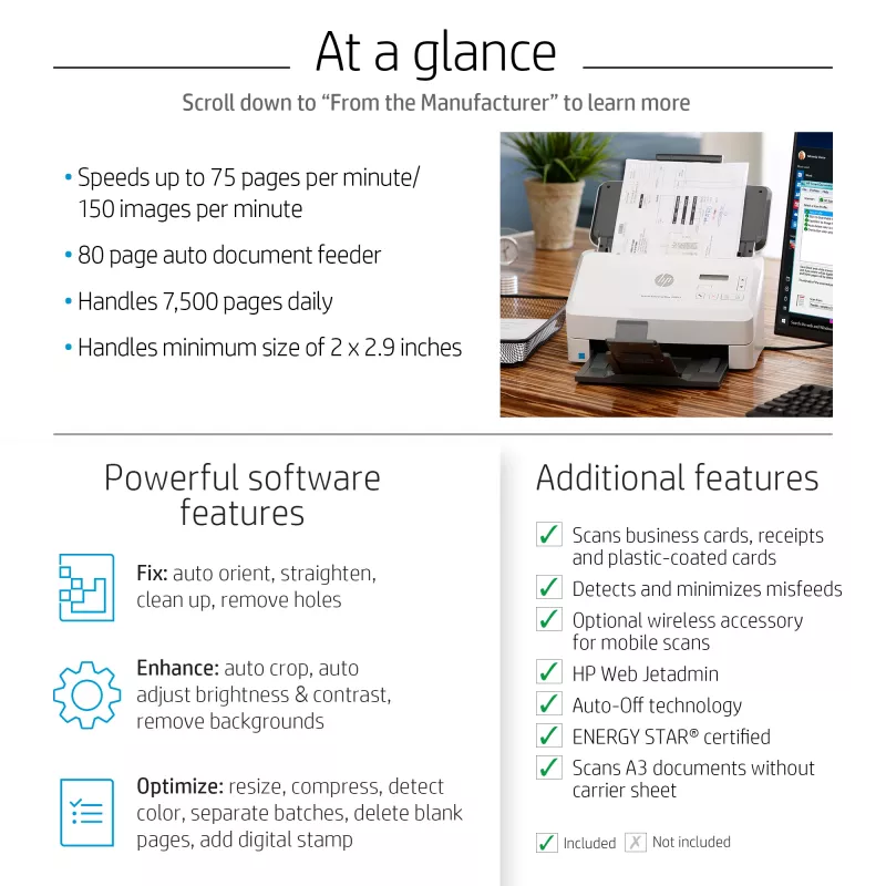 HP Scanjet Enterprise Flow 7000 s3 Skener s podávačom 600 x 600 DPI A4 biela