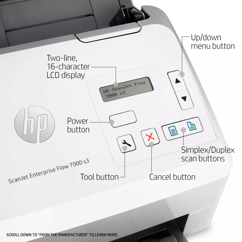 HP Scanjet Enterprise Flow 7000 s3 Skener s podávačom 600 x 600 DPI A4 biela