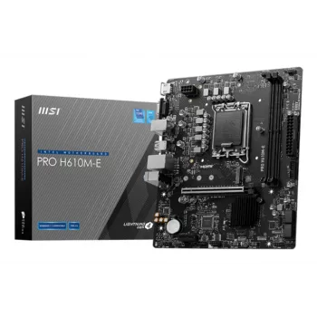 Základná doska MSI PRO H610M-E — Intel H610, LGA 1700, micro ATX, DDR5, 2x DIMM, max 96 GB, 2.5Gb LAN, HDMI, 4x SATA III