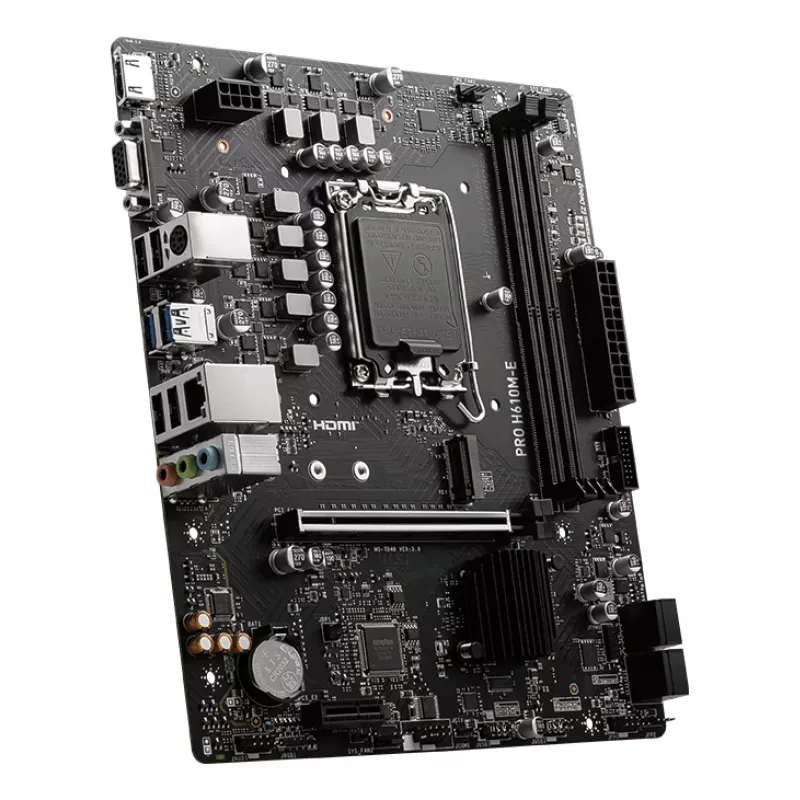 Základná doska MSI PRO H610M-E — Intel H610, LGA 1700, micro ATX, DDR5, 2x DIMM, max 96 GB, 2.5Gb LAN, HDMI, 4x SATA III