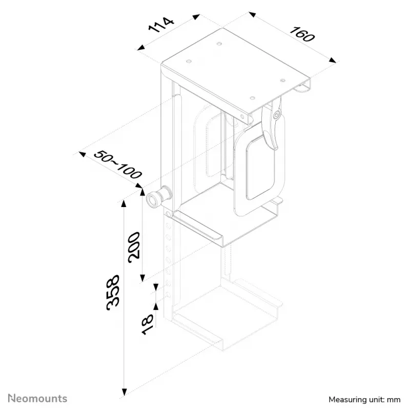 Neomounts CPU-D075BLACK držiak CPU - max. 10 kg - univerzálny