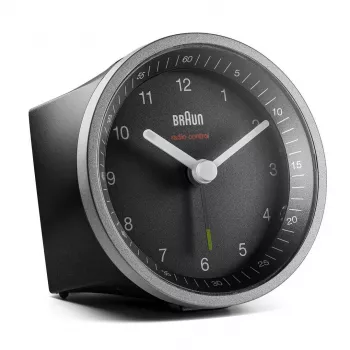 Braun BC07SB-DCF kremenný budík čierny, strieborný