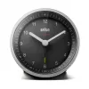 Braun BC07SB-DCF kremenný budík čierny, strieborný