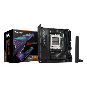 GIGABYTE B850I AORUS PRO základná doska - AMD Ryzen 9000 Series CPU, 8+2+1 fázový digitálny VRM, až do 8400MHz DDR5 (OC), 1xPCIe 5.0 + 1xPCIe 4.0 M.2, 2.5LAN, WIFI 7, USB 3.2 Gen 2