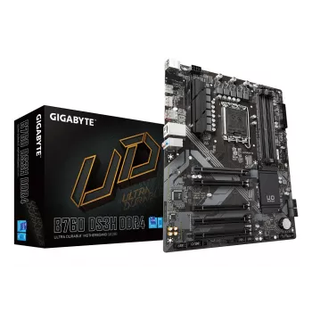 GIGABYTE B760 DS3H DDR4 základná doska - podporuje Intel Core 14. generácie CPU, 18+2+1 fáz digitálny VRM, až do 5333 MHz DDR4 (OC), 2x PCIe 4.0 M.2, GbE LAN, USB 3.2 Gen 2