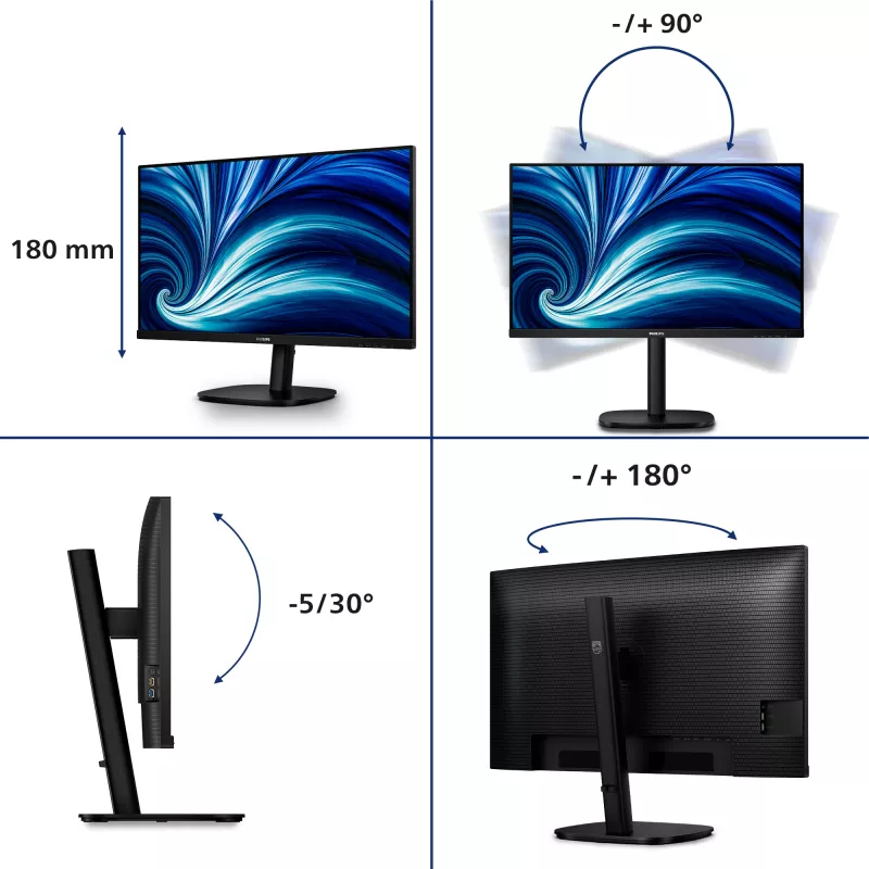 Philips 32B2U3601/00 počítačový monitor 80 cm (31,5 palca) 2560 x 1440 pixelov Quad HD LCD čierny
