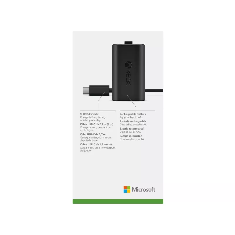 Microsoft Xbox Play & Charge Kit (SXW-00002) nabíjateľná batéria s káblom USB-C, čierna