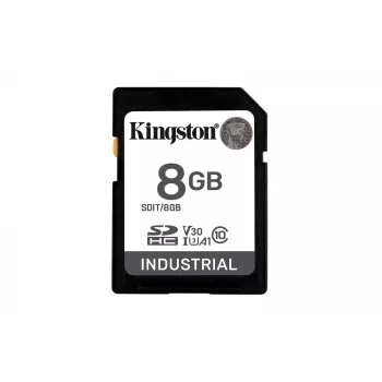 Kingston Technology 8G SDHC Industrial pSLC, 8 GB, SDXC, trieda 10, UHS-I, 100 MB/s, 80 MB/s