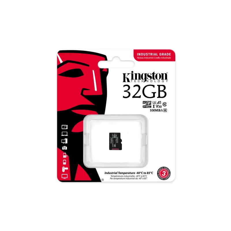 Kingston Technology 32GB microSDHC Industrial C10 A1 pSLC karta jednotlivé balenie bez adaptéra