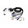 ATEN 2-portový USB HDMI KVM prepínač s audiom, 1920 x 1200 pixelov, WUXGA, 0,72 W, čierny