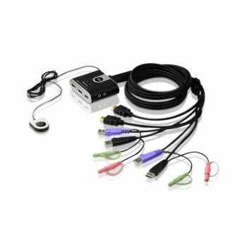 ATEN 2-portový USB HDMI KVM prepínač s audiom, 1920 x 1200 pixelov, WUXGA, 0,72 W, čierny