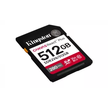 Kingston Technology 512GB Canvas React Plus SDXC UHS-II 280R/150W U3 V60 pre Full HD/4K