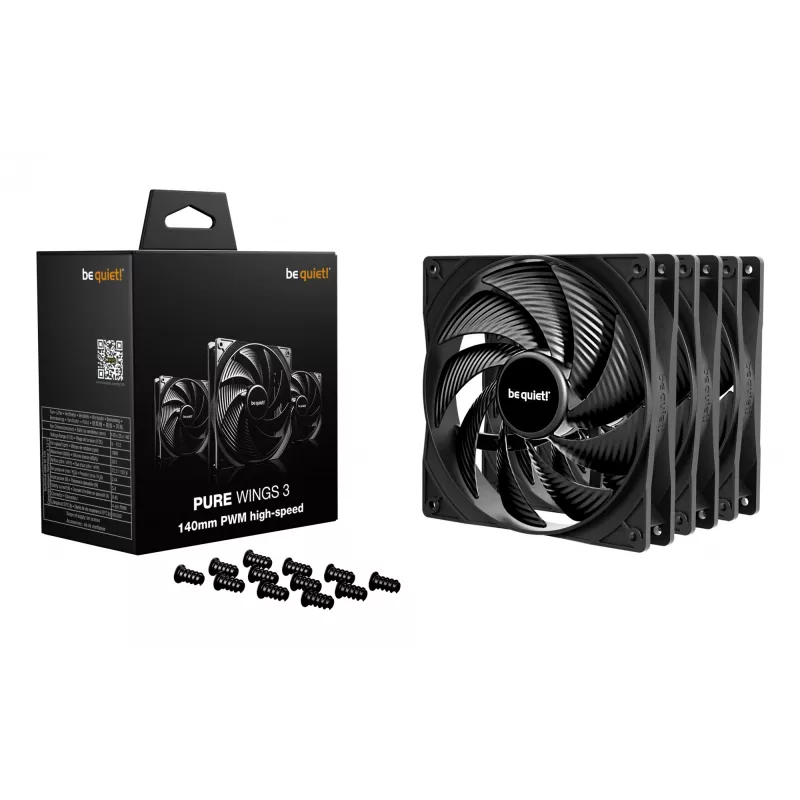 be quiet! Pure Wings 3 140mm | PWM high-speed Triple Pack ventilátor počítačovej skrine 14 cm čierny 3 kusy