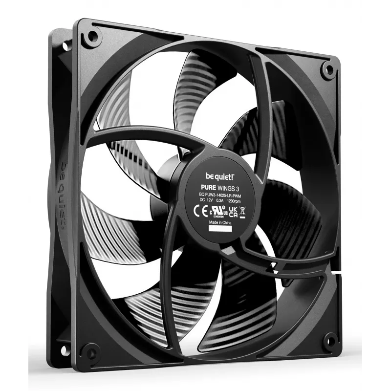 be quiet! Pure Wings 3 140mm | PWM Triple Pack ventilátor počítačovej skrine 14 cm čierny 3 kusy