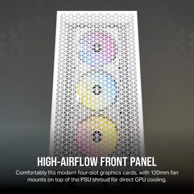 CORSAIR Mid-Tower PC skriňa – 3000d RGB Airflow – biela