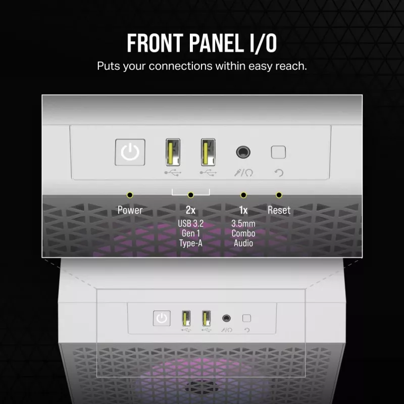 CORSAIR Mid-Tower PC skriňa – 3000d RGB Airflow – biela