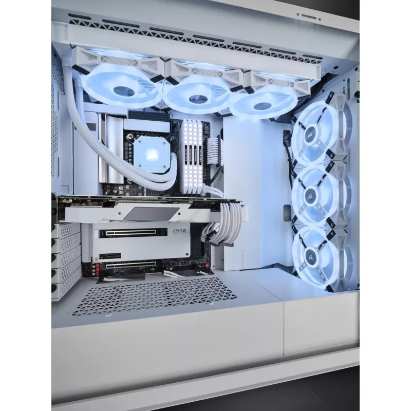 CORSAIR Mid-Tower Smart Case - iCUE 5000X - RGB QL Edition Tempered Glass True - biela