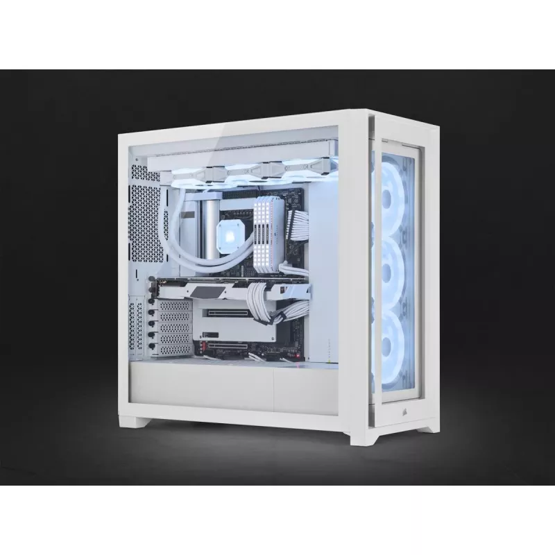 CORSAIR Mid-Tower Smart Case - iCUE 5000X - RGB QL Edition Tempered Glass True - biela
