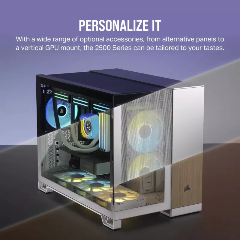 CORSAIR PC skriňa – 2500X Mid-Tower Dual Chamber PC skriňa – biela