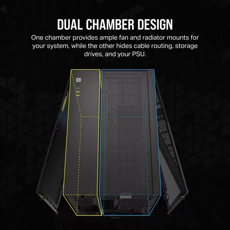 CORSAIR PC skriňa - iCUE Link 2500X RGB Micro ATX Dual Chamber čierna