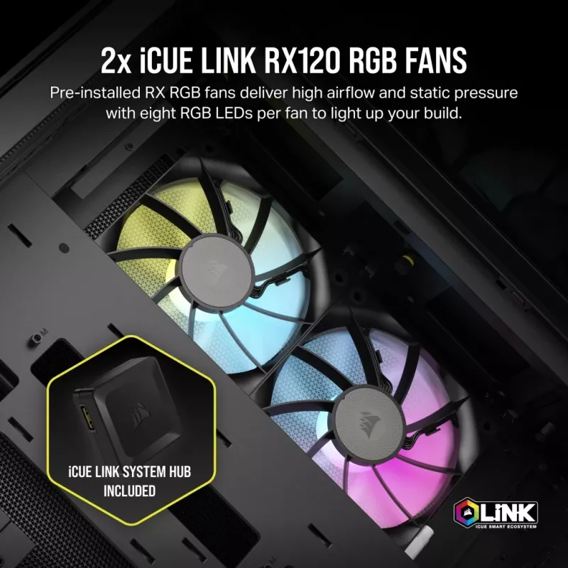 CORSAIR PC skriňa - iCUE Link 2500X RGB Micro ATX Dual Chamber čierna
