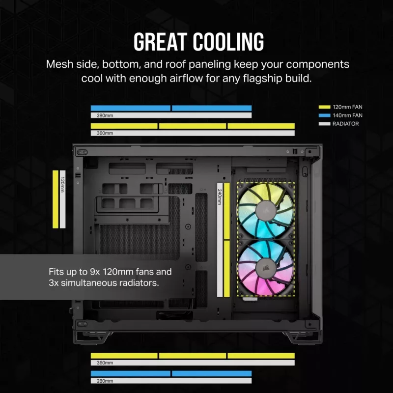 CORSAIR PC skriňa - iCUE Link 2500X RGB Micro ATX Dual Chamber čierna