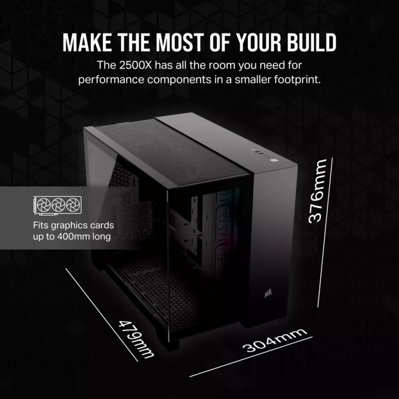 CORSAIR PC skriňa - iCUE Link 2500X RGB Micro ATX Dual Chamber čierna