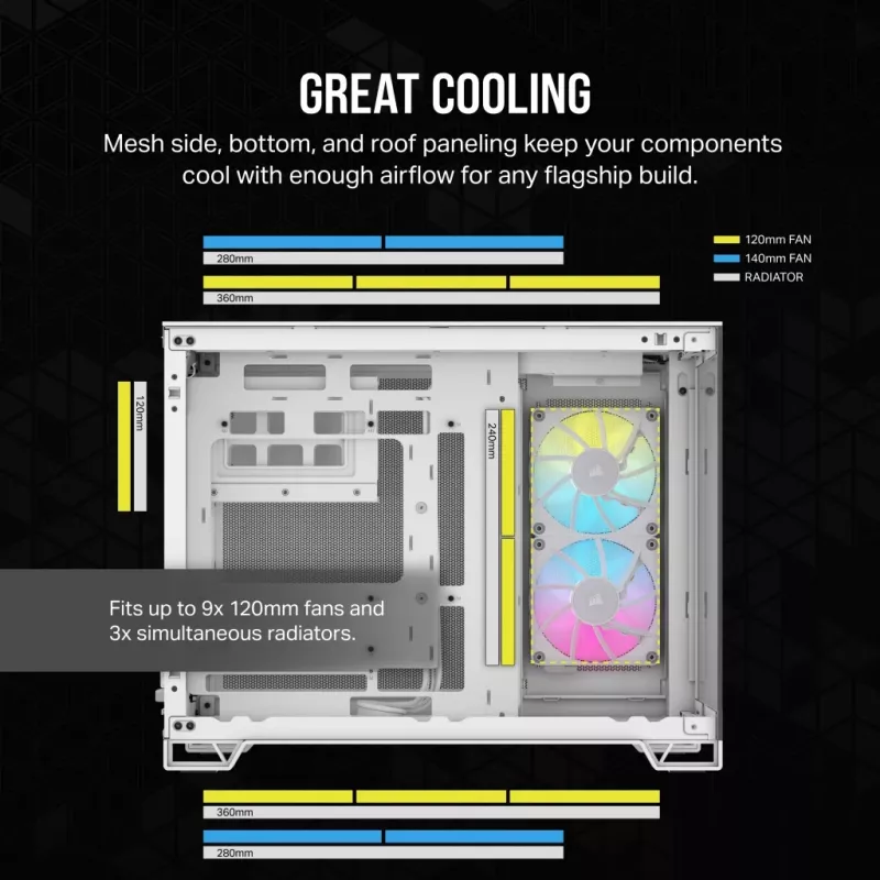 CORSAIR PC skriňa – iCUE LINK 2500X RGB Micro-ATX Dual-Chamber biela