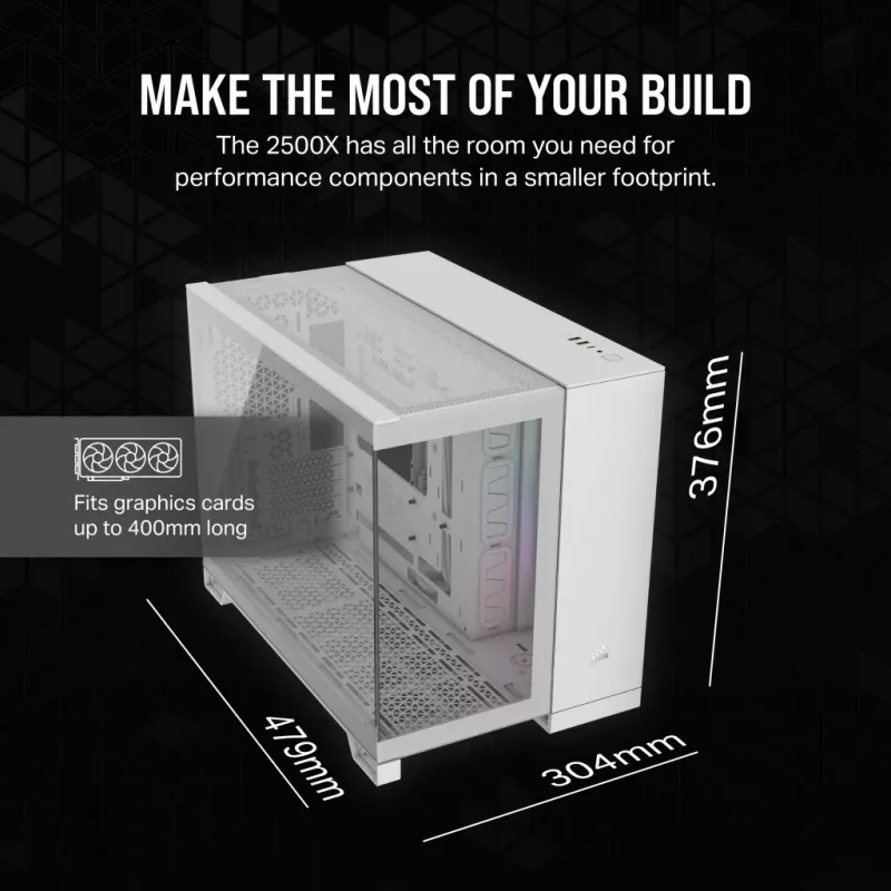 CORSAIR PC skriňa – iCUE LINK 2500X RGB Micro-ATX Dual-Chamber biela