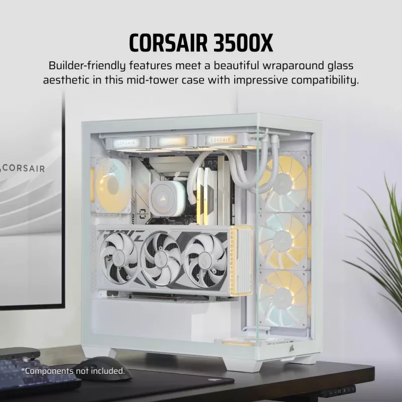 CORSAIR PC skriňa - 3500X Mid-Tower - biela