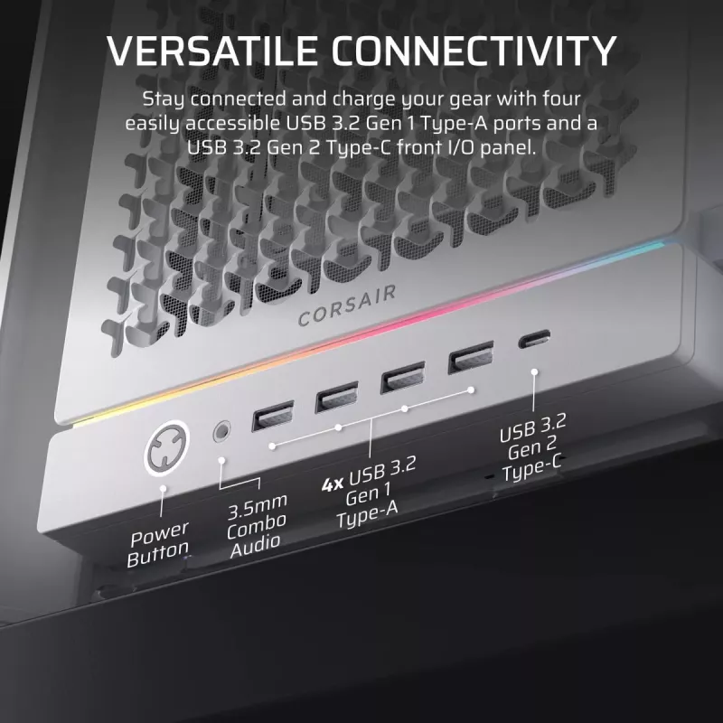 CORSAIR PC skriňa - Frame 5000D RS High-Airflow Mid-Tower PC skriňa - biela