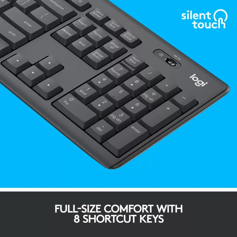 LOGITECH Mk295 Silent Wireless Combo Graphite Azerty belgická