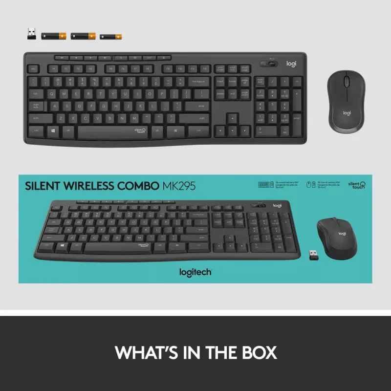 LOGITECH Mk295 Silent Wireless Combo Graphite Azerty belgická