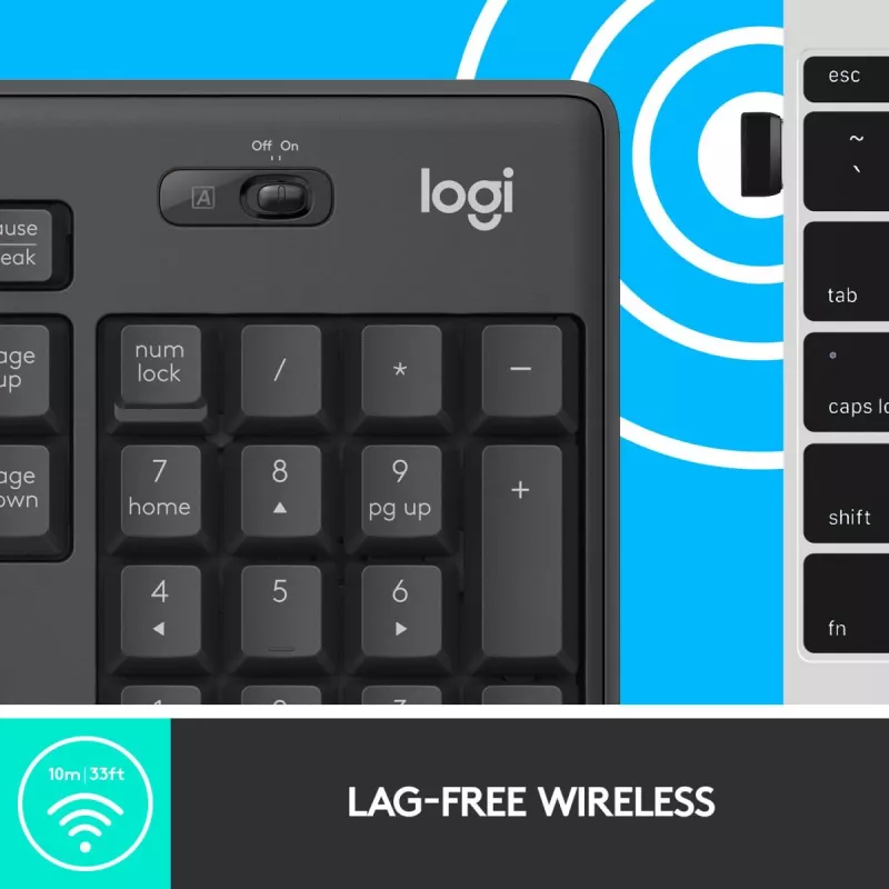 LOGITECH Mk295 Silent Wireless Combo Graphite Azerty belgická