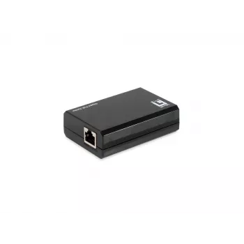 LevelOne Gigabit PoE bt na USB-C PD 3.0 splitter, IEEE 802.3af, IEEE 802.3at, IEEE 802.3bt, 10/100/1000Base-T(X), čierna, aktivita, pripojenie, napájanie, 0 - 40 °C, 0 - 70 °C