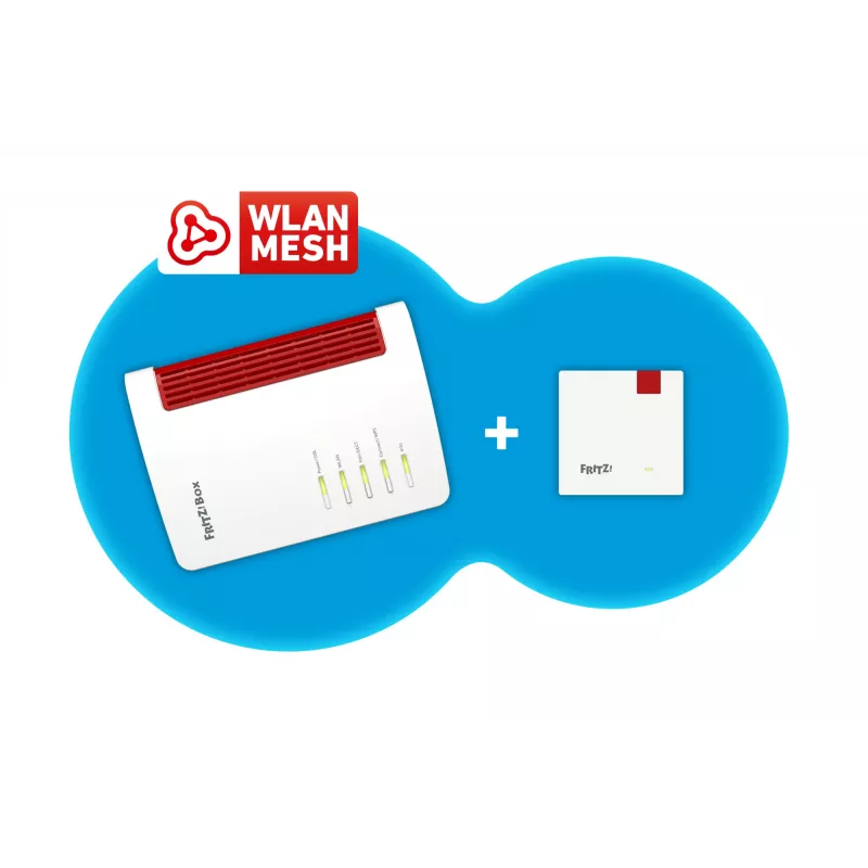 Mesh set 7530 AX + 1200 AX dvojpásmový (2,4 GHz / 5 GHz) Wi-Fi 6 (802.11ax) červená, biela 4 3G interný