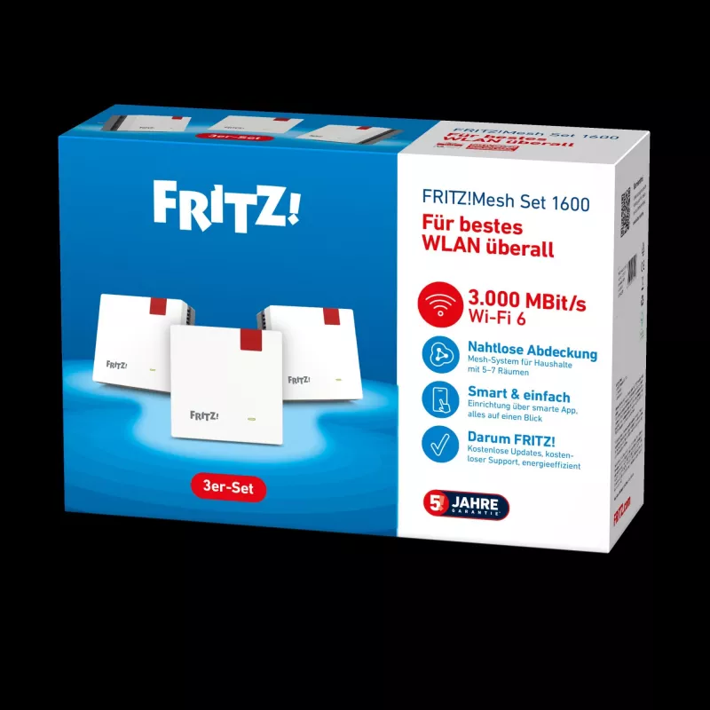 Mesh set 1600 dvojpásmový (2,4 GHz / 5 GHz) Wi-Fi 6 (802.11ax) červená, biela 1 interný
