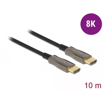 DELOCK aktívny optický HDMI kábel – konektor samec – konektor samec – 8K 60 Hz – 10 m – čierny
