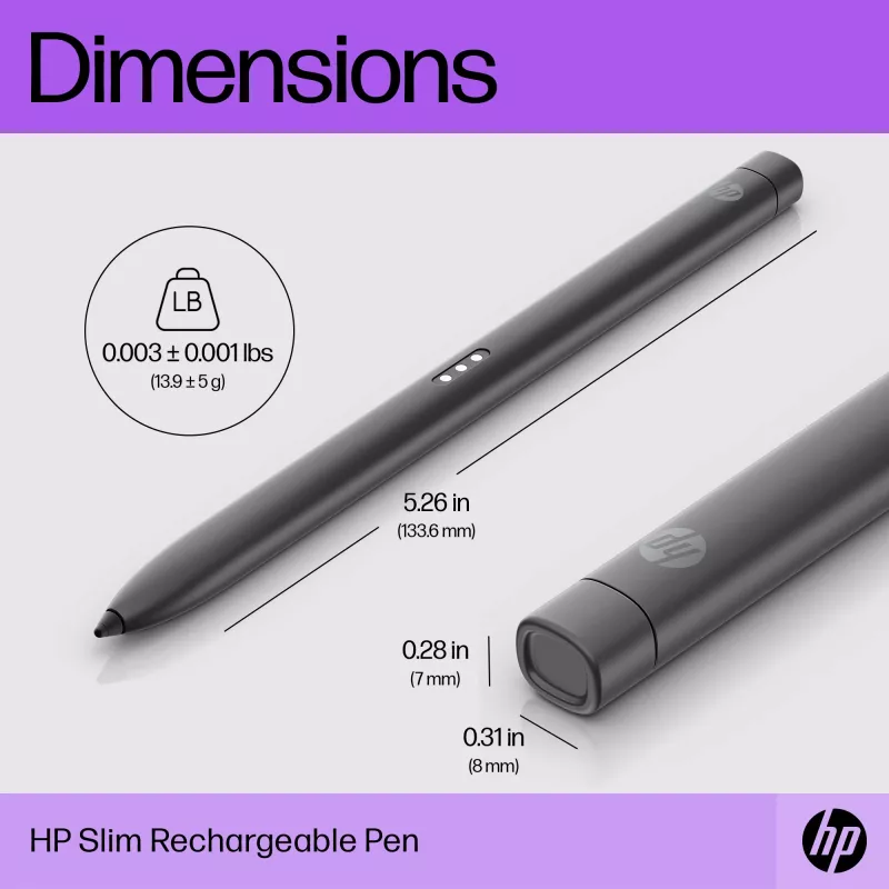 HP tenké nabíjacie pero HP tenké nabíjacie pero čierne s integrovanou batériou