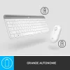 LOGITECH tenká bezdrôtová klávesnica a myš Combo Mk470 - Offwhite - Azerty French