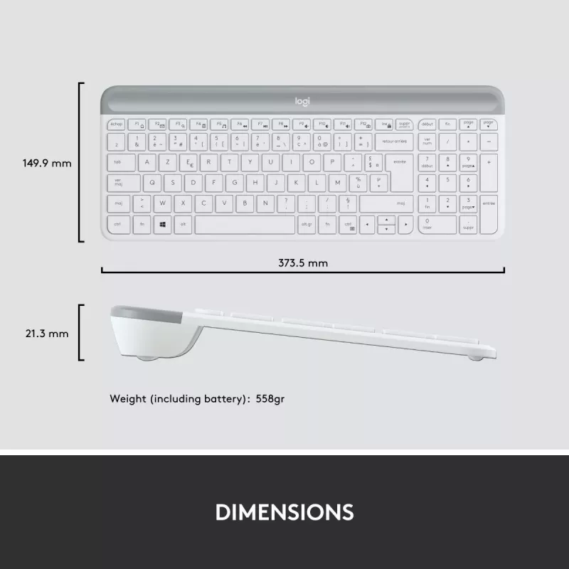 LOGITECH tenká bezdrôtová klávesnica a myš Combo Mk470 - Offwhite - Azerty French
