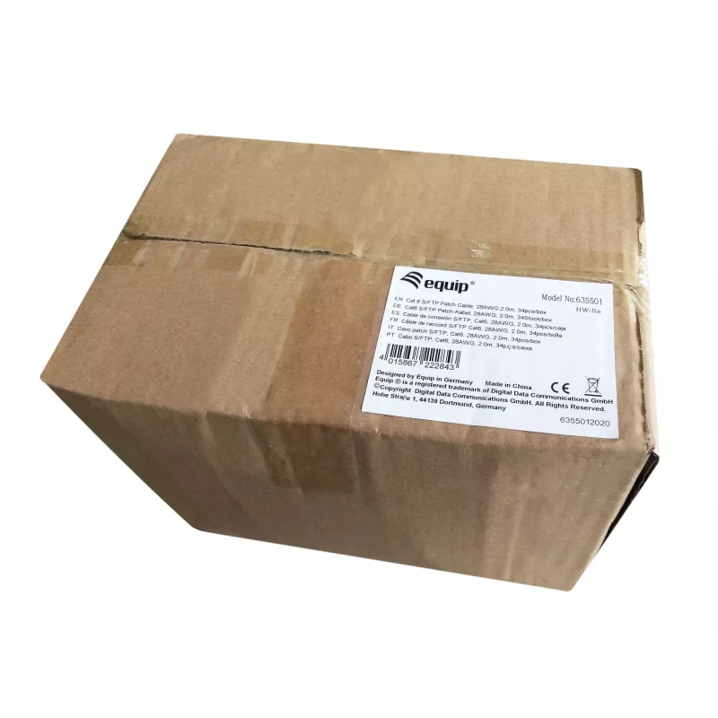 Equip Cat.6 S/FTP patch kábel, 2,0 m, 34 ks/vnútorná krabica, sivý
