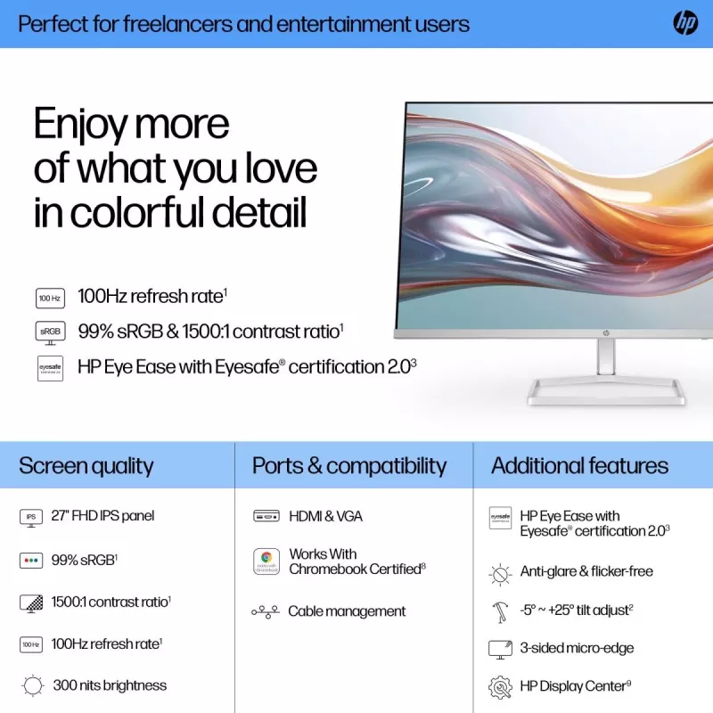 HP Desktop Monitor - Séria 5 527sw - 27