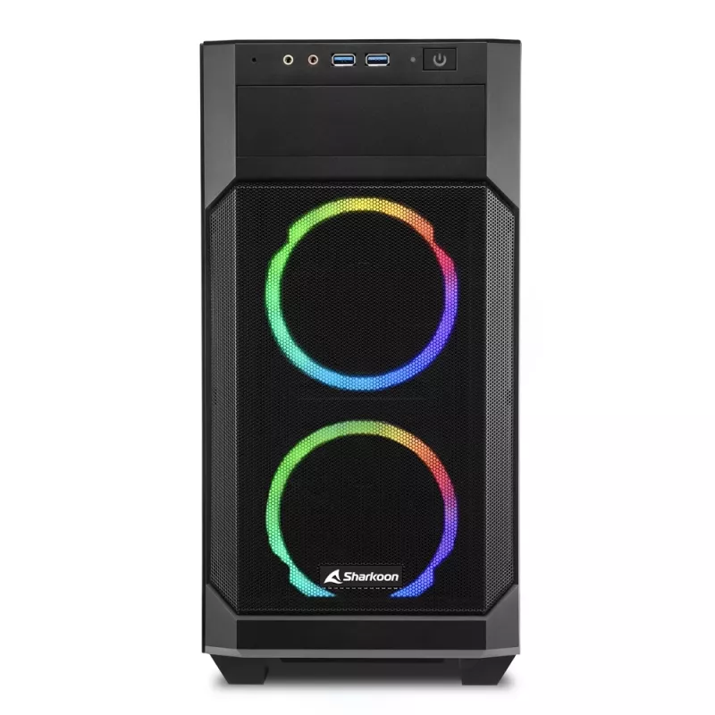SHARKOON skriňa V1000 RGB Micro Tower čierna
