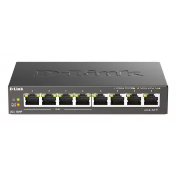 Neřízený switch D-Link DGS-1008P/E, L2, 8 portov, PoE