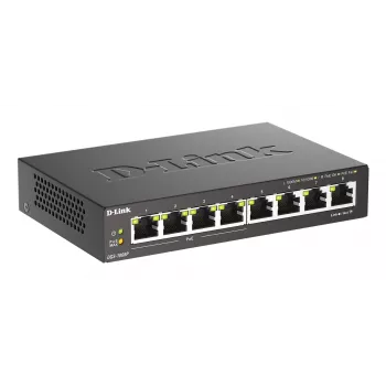 Neřízený switch D-Link DGS-1008P/E, L2, 8 portov, PoE