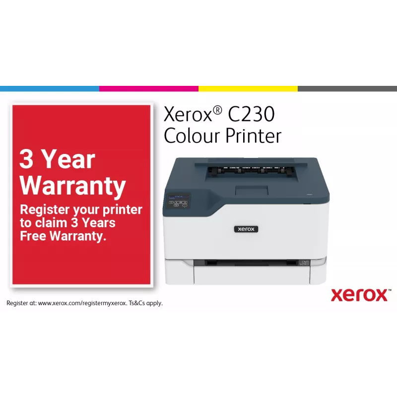 Xerox C230 A4 22ppm Wireless Duplex tlačiareň PS3 PCL5e6 2 papierové zásobníky celkom 251 listov