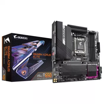 GIGABYTE B650M AORUS ELITE základná doska - AMD Ryzen 9000 CPU, 12+2+2 fázy VRM, až do 8000MHz DDR5, 1xPCIe 5.0 + 1xPCIe 4.0 M.2, 2.5GbE LAN, USB 3.2 Gen 2x2