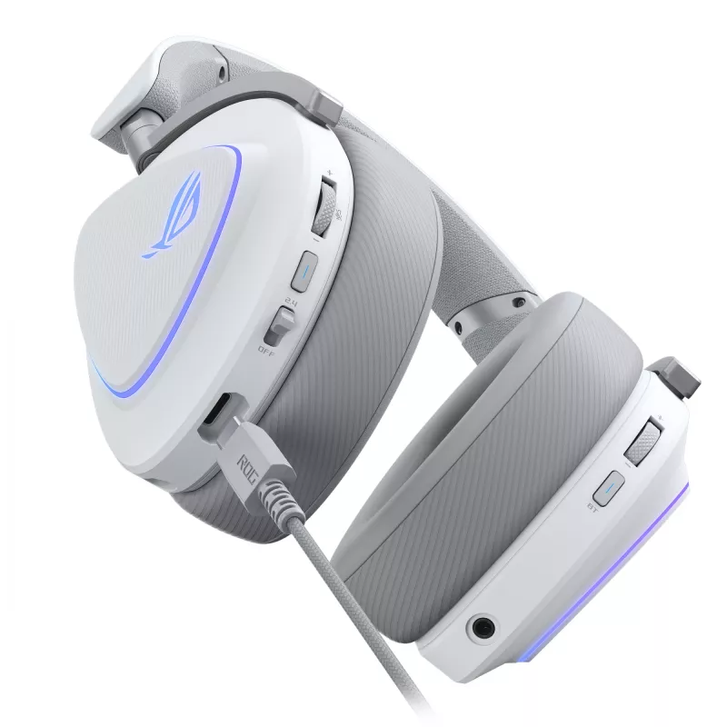 ASUS ROG Delta II Headset Káblový & Bezdrôtový Čelenkový Herný USB Type-C Bluetooth Biela