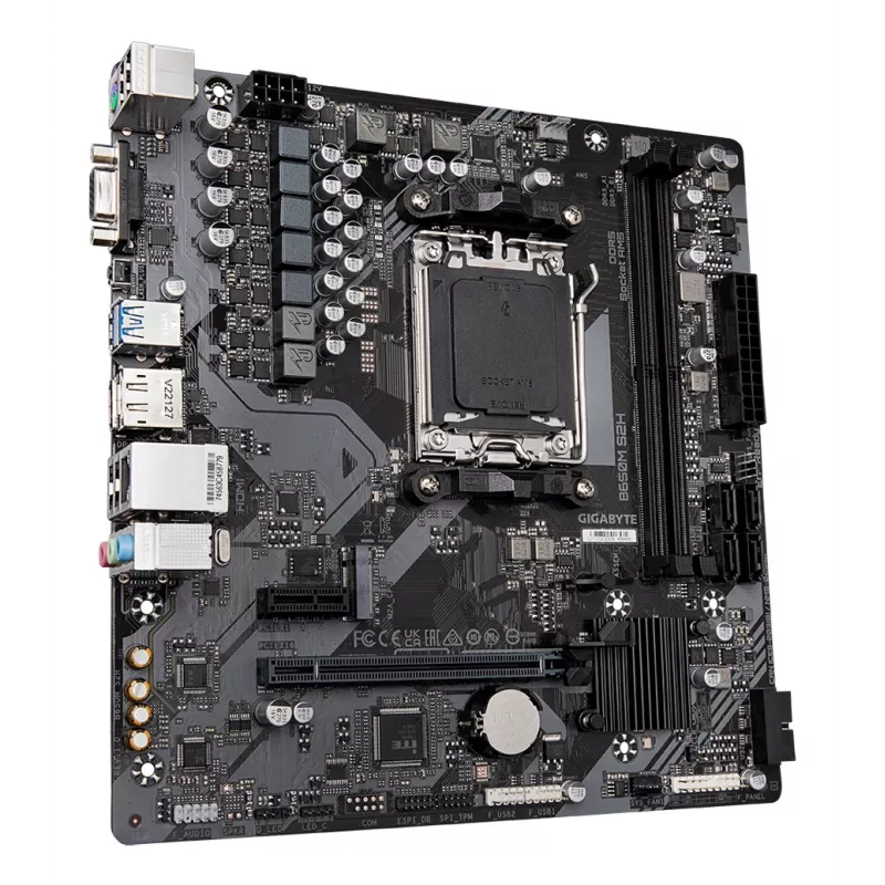 GIGABYTE B650M S2H základná doska - AMD Ryzen 9000 Series CPU, 5+2+2 Phases VRM, až do 6400MHz DDR5 (OC), 1xPCIe 4.0 M.2, GbE LAN, USB 3.2 Gen 1